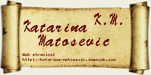Katarina Matošević vizit kartica